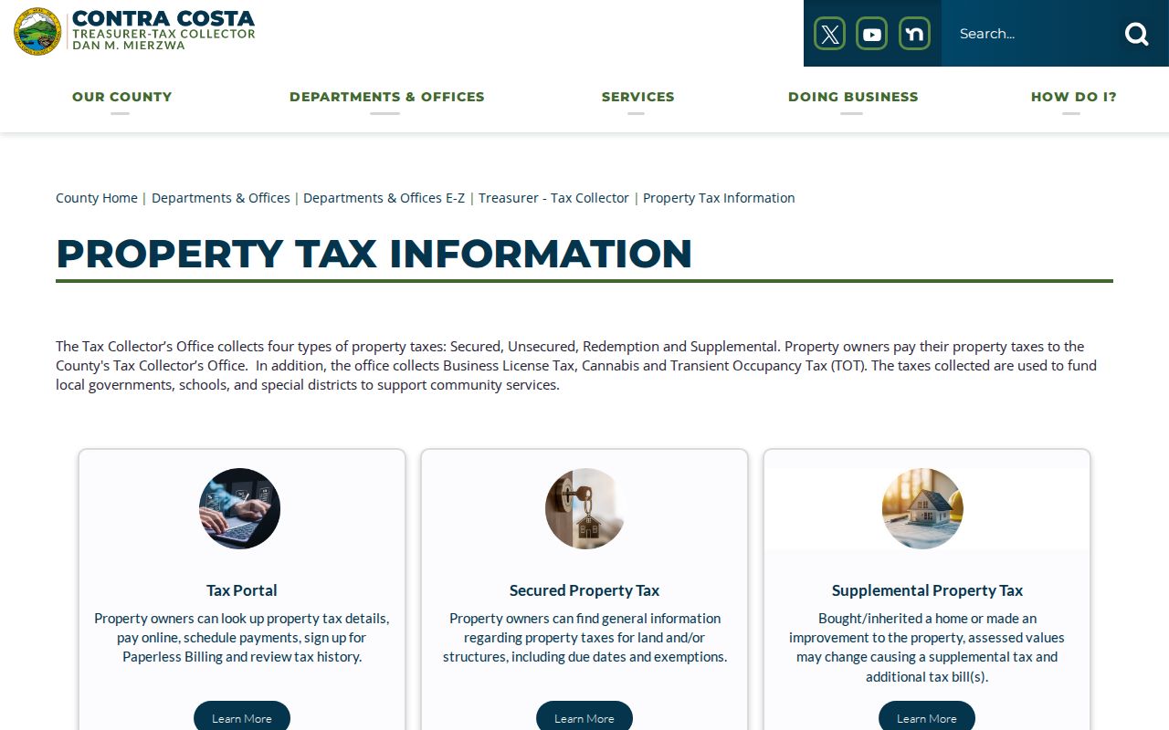 Brentwood previous residents Contra Costa property tax information