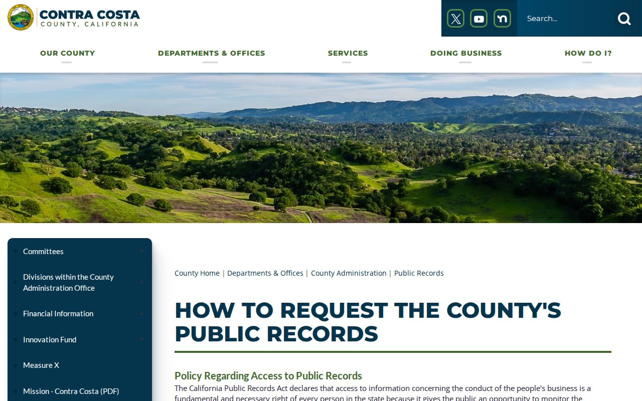 Brentwood previous residents County public-record request
