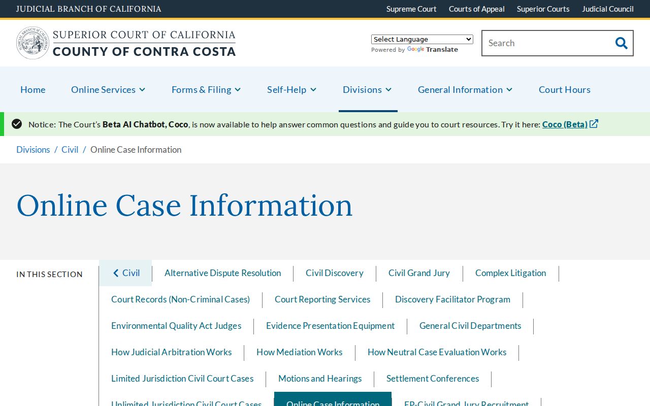 Brentwood resident lookup civil court case information portal