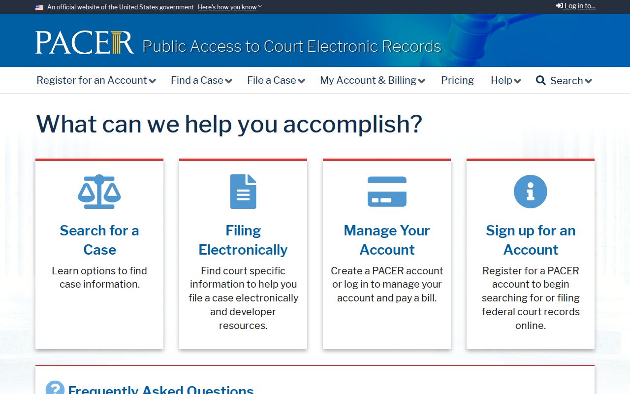 Brentwood resident lookup PACER federal docket search