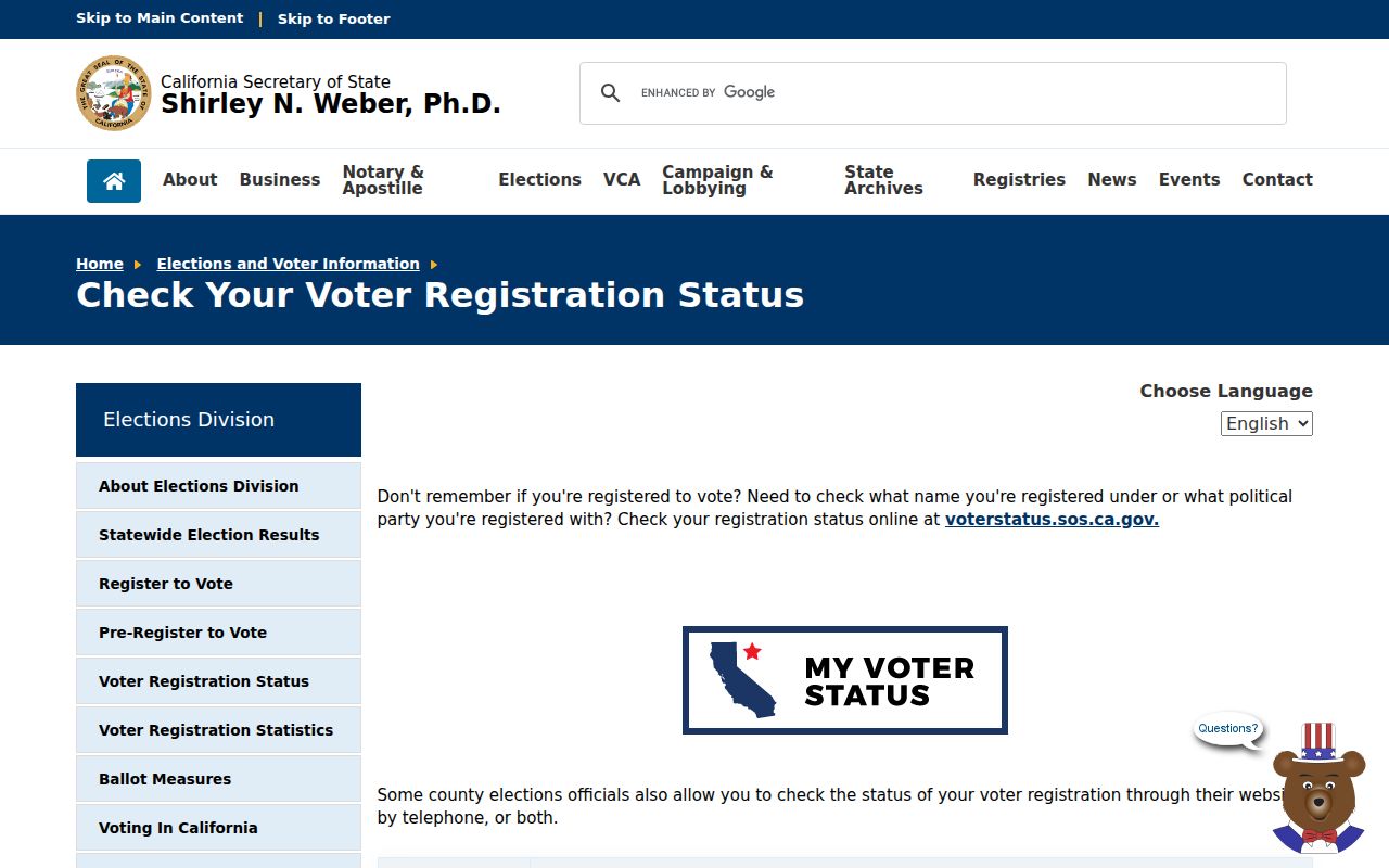 Brentwood ZIP code directory California voter status lookup